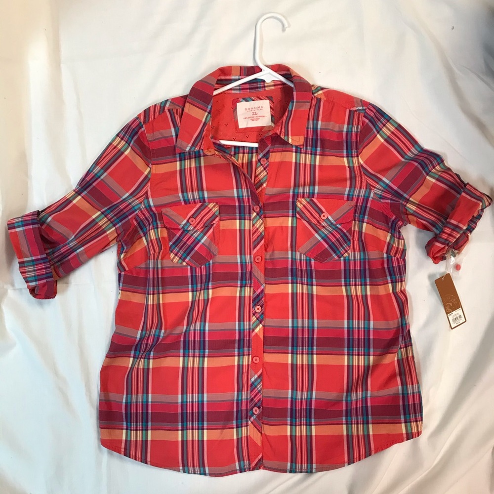 Button up plaid shirt